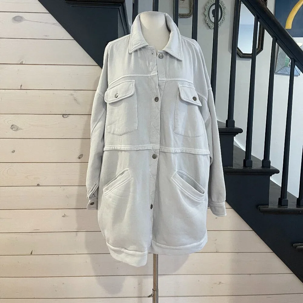 016  We The Free Dawson Chore Sweatshirt Shacket Nimbus Cloud NWOT Size X Large - Picture 5 of 8